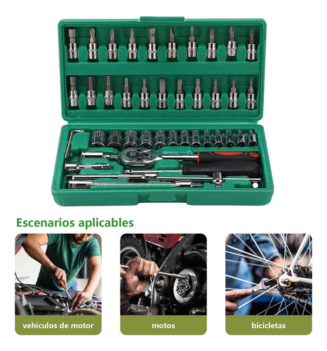 Gorofit Juego De Herramientas Mecánicas Autocle Dados 46pcs