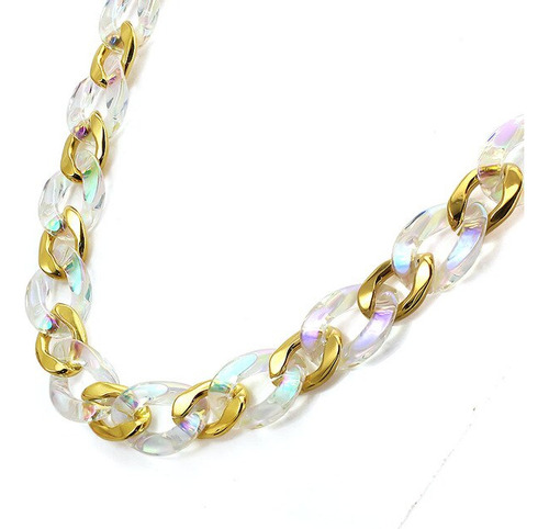 De Moda De Las Mujeres 18k Joyas Collar Dorado Con Colorful