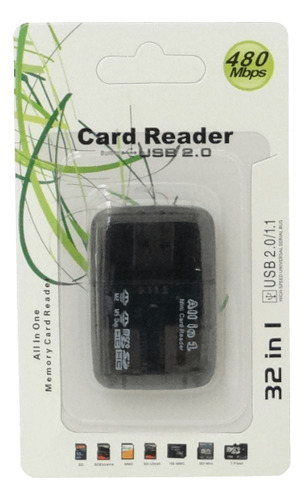 Lector Usb2.0 A-m Todo-en-1 Sd Msd Cf Ms Cf Mmc Tf M2 M5-duo