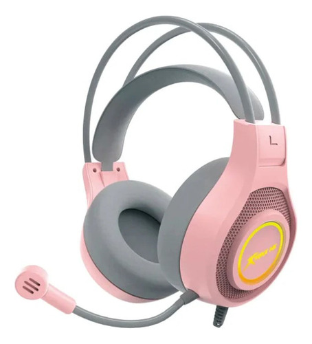 Auricular Vincha Gamer C/micro Luz Rgb Y Cable Xtrike Gh-515 Color Rosa