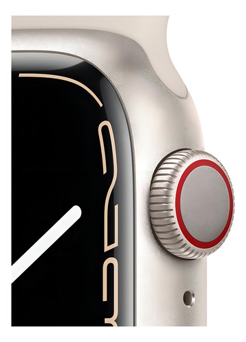Apple Watch (GPS+Cellular) Series 7 display de 1.614" con correa de fluoroelastómero - color blanco estelar - Excelente (Reacondicionado)