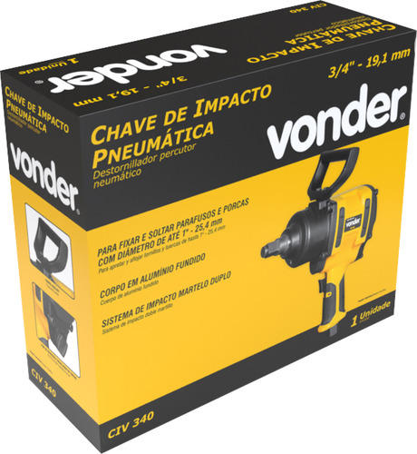 Chave De Impacto Pneumática 3/4'' 19,1mm Civ340 Vonder