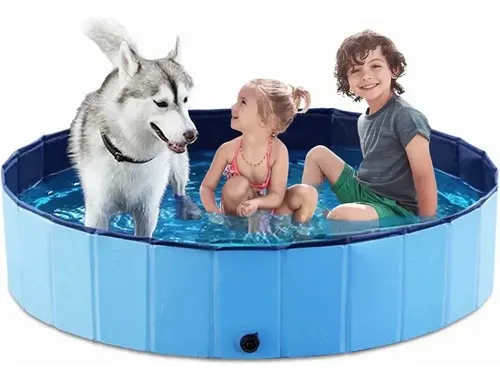 Piscina Plegable Para Perros Y Niños: Bañera Portátil Antideslizante, Súper Resistente, Con Desagüe Fácil Y Cepillo Masajeador. Ideal Para Refrescarse En Verano, Dentro O Fuera De Casa. ¡No Necesita Inflarse Y Se Guarda En Un Momento!