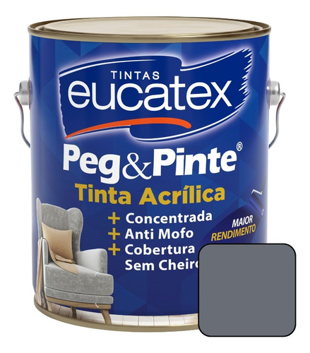 Tinta Acrílica Interna Peg E Pinte 3,6l Eucatex Noturno