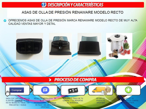 Imagen 3 de 6 de Asa Recta Rena Ware Original Con Tornillo Vaquelita