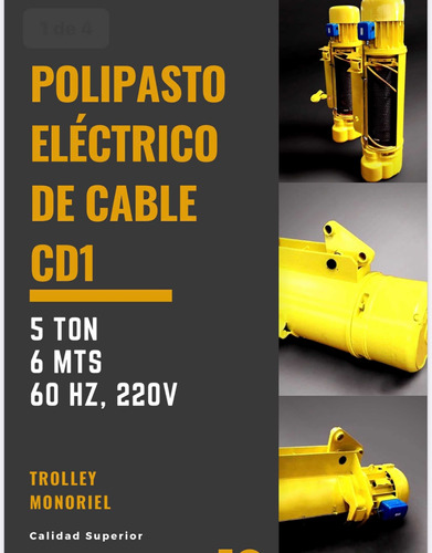 Polipasto Con Troley 2000/3000/5000/10 Mil Kilos