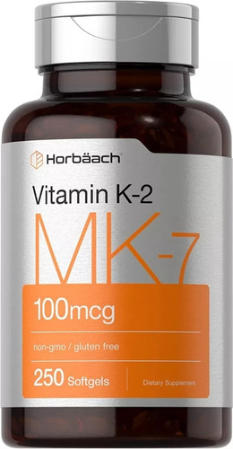 Vitamina K2 Mk7 100 Mcg Horbaach 250 Cápsulas