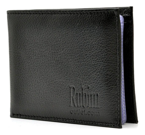 Carteira Masculina Couro Porta Moedas Porta Cartões Moderna Cor Preto