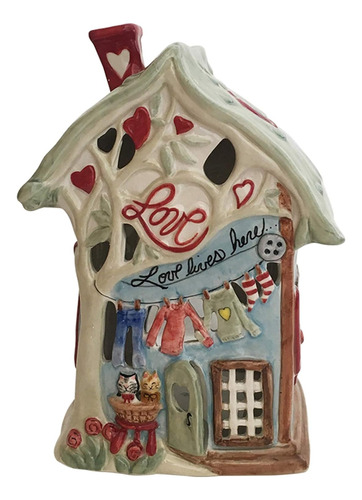 Blue Sky Ceramics Love Lives Here Candle House, Multi ()
