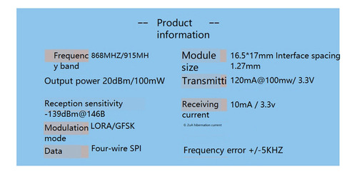 Módulo Transceptor Inalámbrico Sx1276 2x Lora Module Spread