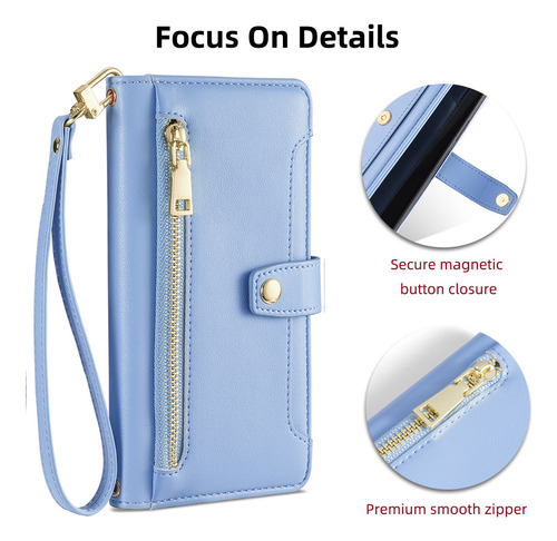 Funda De Cuero Para iPhone Carcasa De Bolsa Con 2 Correa
