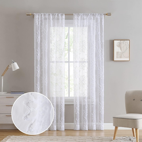 Cortinas Transparentes Florales De Laura Ashley Con Bolsillo