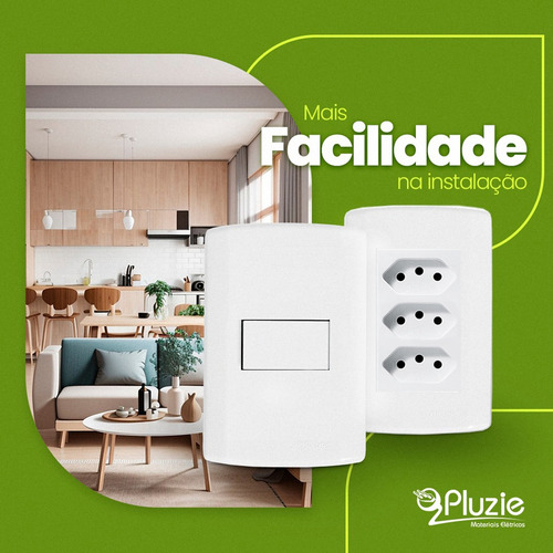 Cj 4x4 Com Tomada Rede Rj45 Cat6 + Tomada Energia 10a Pluzie
