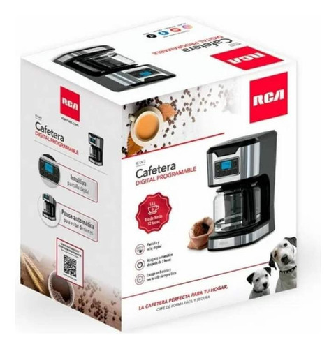 Cafetera Digital Programable 12 Tazas Rca Pantalla Táctil
