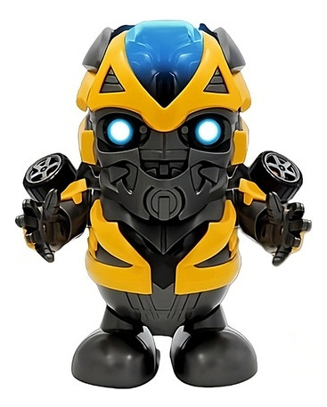 Brinquedo Robô Bumblebee Dança + Música + Luz Com Estilo