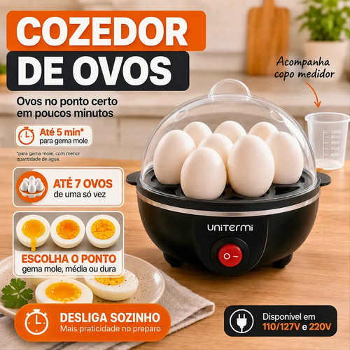 Cozedor De Ovos Elétrico Desligamento Automático A Vapor Portátil Cozinha 7 Ovos Egg Fit Fitness Panela Elétrica Fácil Limpeza Econômico ...