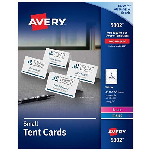 Avery Tarjetas Del Lugar, Las Impresoras Láser Y De Inyecció