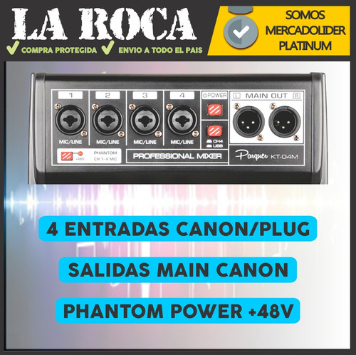 Mixer Interfaz Usb Consola 4 Canales Grabacion Efectos Cuota