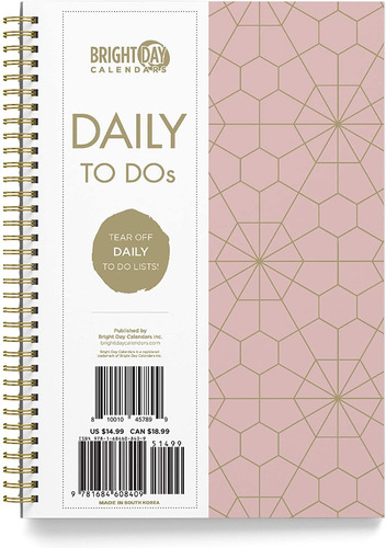 Cuaderno Verificador De Tareas To Do List Daily Rosa Oro