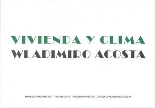 Imagen 1 de 1 de Libro Vivienda Y Clima - Wladimiro Acosta