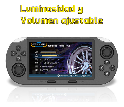 Portátil Sf3000 With 4.5 inch Ips Screen, with 20000+ Games In Memory Memory Of 64gb, with 2 Soportes, compatible A Joystick Control Inalambrio