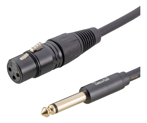 Cabo P10 Mono - Xlr Fêmea 1m Pro Audio Ouro Profissional