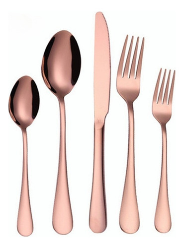 Juego De Cubiertos De Acero Inoxidable Oro Rosa, 20 Piezas
