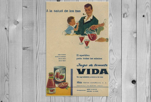 Cuadro 50x75cm Cartel Vintage Retro Publicidad Comida Old