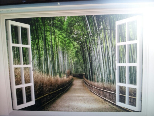 Vinilo Ventana Con Paisaje 130x60