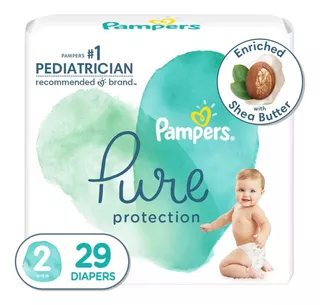 Pañal Pure Protection Pampers Talla 2 29 Pza