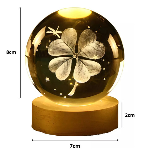 Esfera Con Diseño 3d Mini Lámpara Luz Led Para Dormitorio