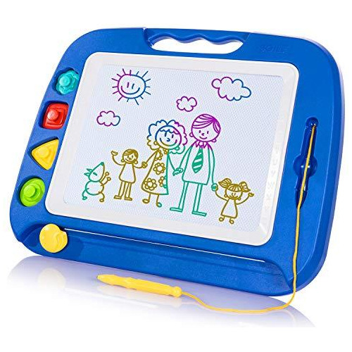 Tablero De Dibujo Magnético Sgile Color Azul Para Niños