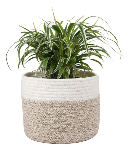 Cesto De Planta De Cuerda De Algodón Tejida Para Maceta De F