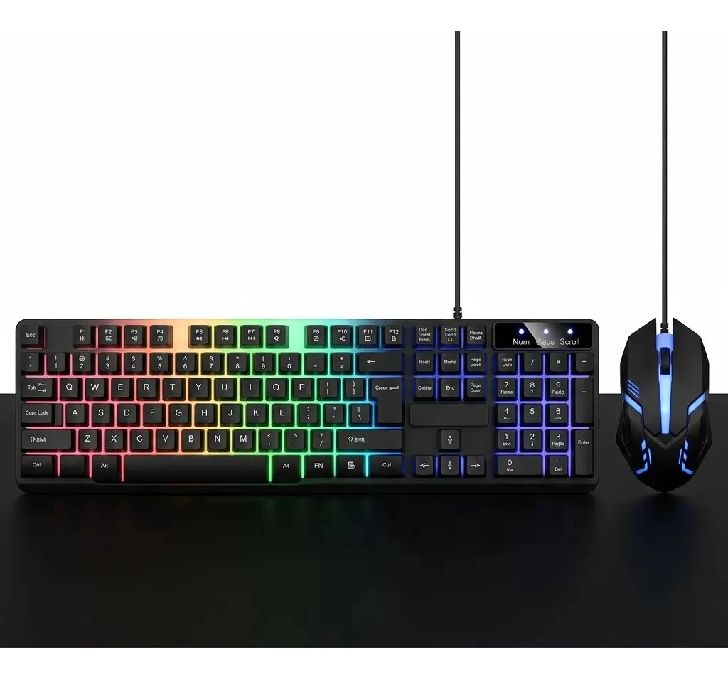 Combo Teclado Y Mouse Gamer Retroiluminado Usb Xaea Negro