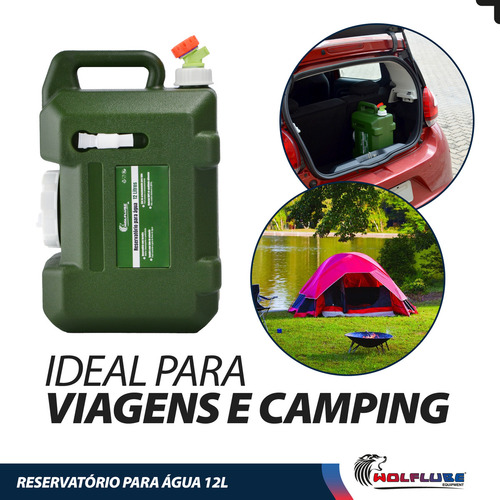 Galão Reservatório De Água Camping Viagem 12l C/ Torneira