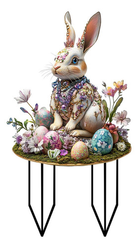 Huevos Y Conejos De Colores De Pascua En V Insertados En El