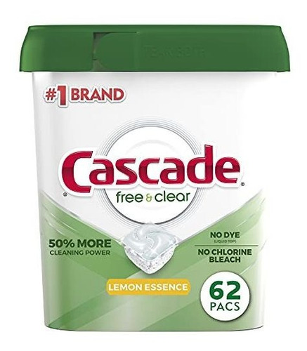 Cascade Free & Clear Dishwasher Pods, Actionpacs Detergent,