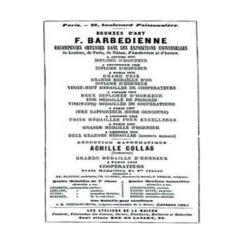 1886 Catalog Of The French Bronze Foundry Of F. Barbedi. Eb8