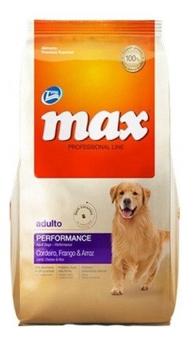 Alimento Max Professional Performance para perro adulto todos los tamaños sabor cordero, pollo y arroz en bolsa de 2kg