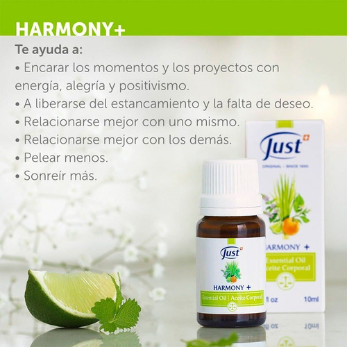 Imagen 3 de 7 de Aceite Esencial Harmony+ Nuevo 10ml Swiss Just Envío Gratis