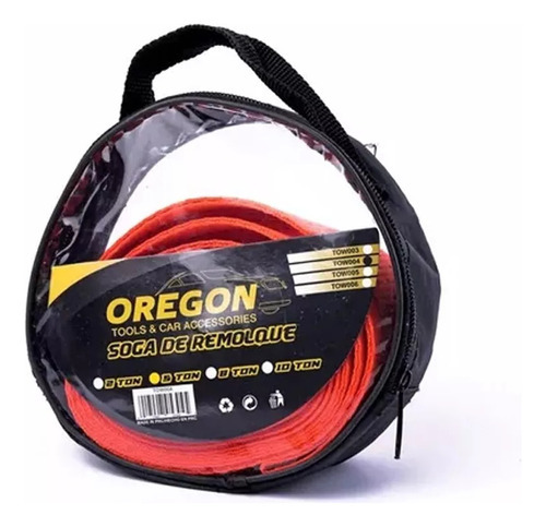 Imagen 2 de 4 de Linga Soga Remolque 5 Toneladas Oregon Plana Ganchos Metal Color Naranja