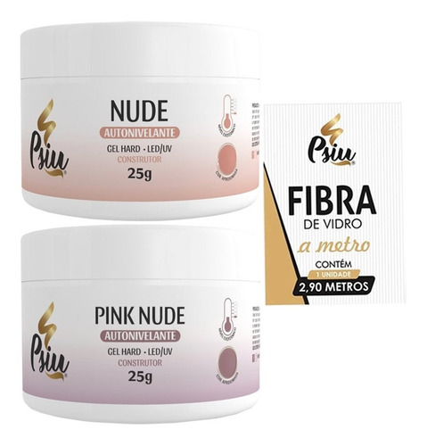 Kit Fibra De Vidro + Gel Nude + Pink Nude Psiu Envio 24 Hrs
