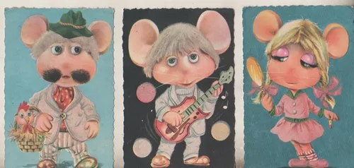 comprar 3 Figus Album Cantantes Y Cachorros Con Terciopelo Año 1970