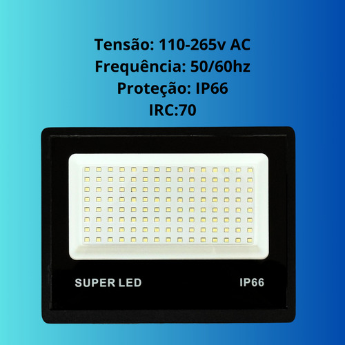 Kit 4 Refletor Led 400w Ip66 6500k Branco Frio