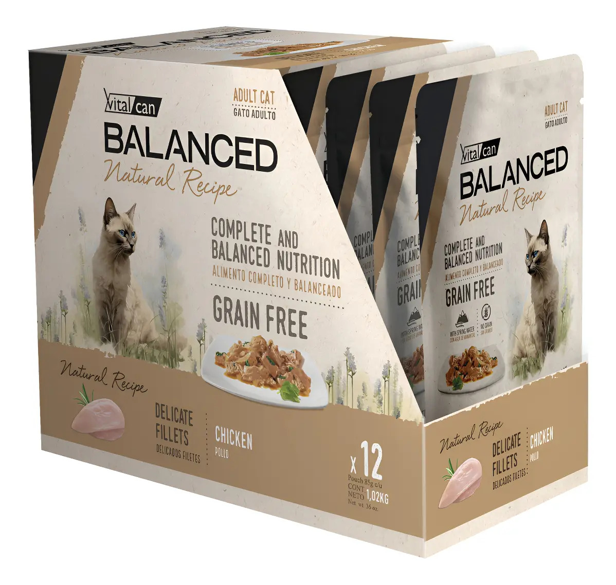 Vitalcan Balanced Natural Pouch Pollo x 12