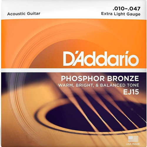 Encordado Daddario Acustica 010 Ej15 Phosphore Bronze Mkz