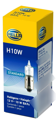 Ampolleta Hella H10w 12v 10w Ba9s Halógeno