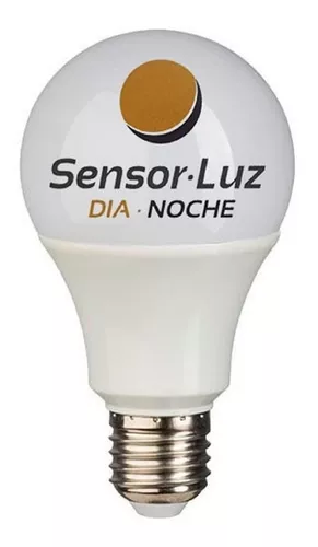 Lampara Led 12w Sensor Movimiento Y Fotocelula Noche Blanco Cálido