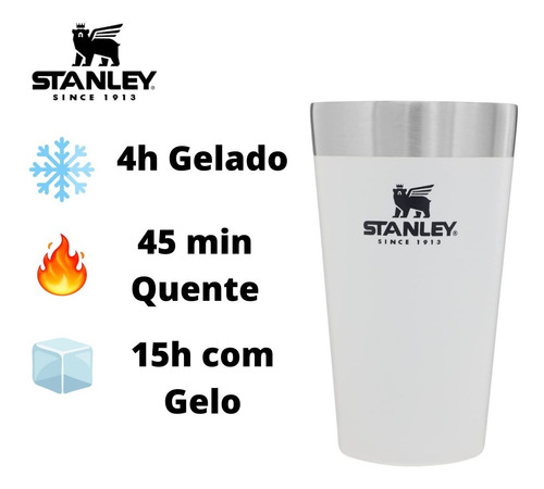 Imagem 3 de 9 de Copo Térmico Stanley Para Cerveja Branco Polar 473ml