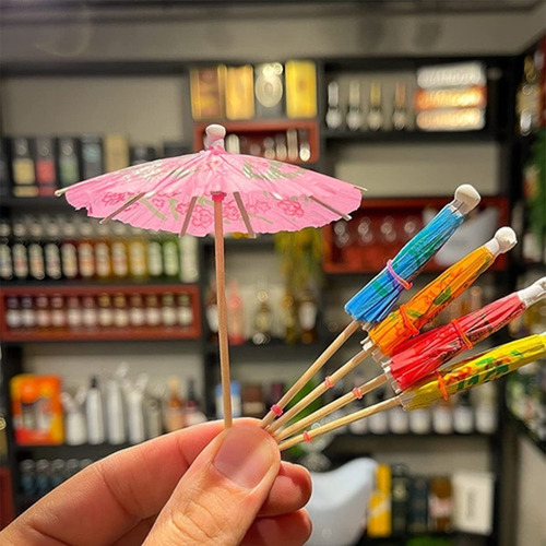 Palito Decorado Guarda-chuva Para Drinks Bebidas Com 288unid